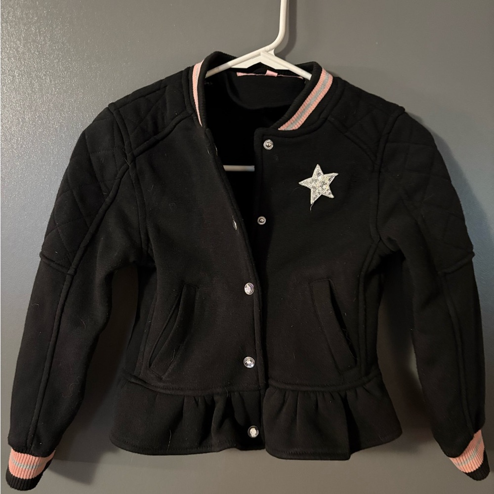 Urban Republic Black/pink Kids Jacket, Snap front and fleece lined. SZ-6X